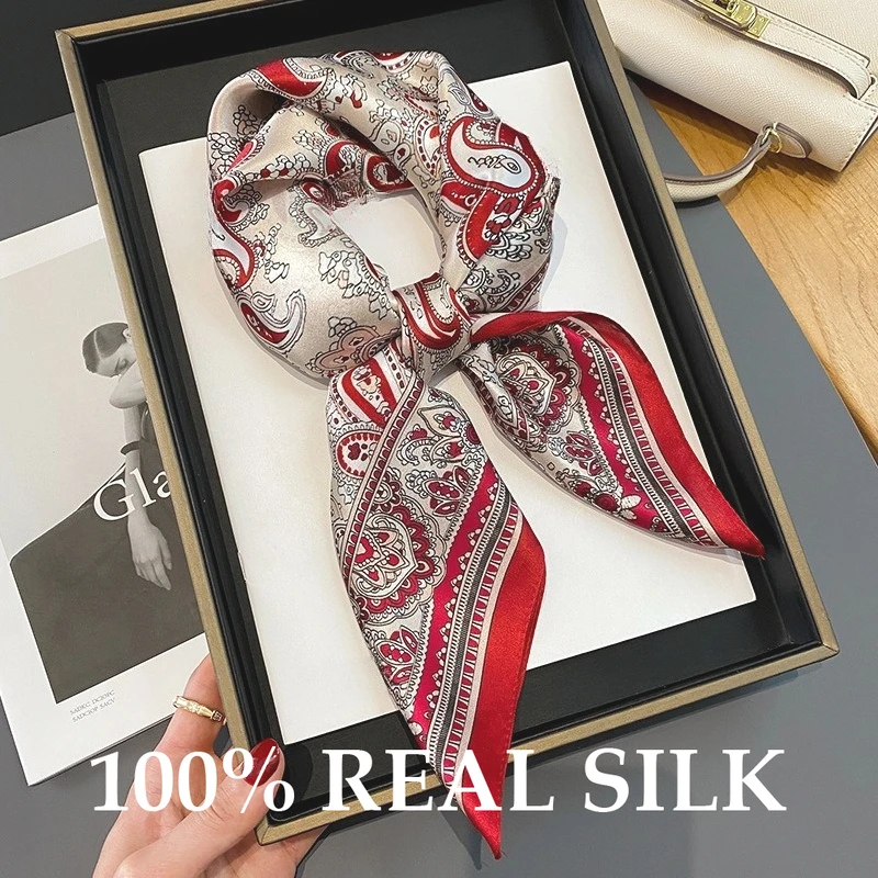

Luxury Women Scarf Summer 100% Silk Scarves Paisley Printing Shawl Wrap Soft Pashimina Female Echarpe Beach Stole Kerchief Hijab