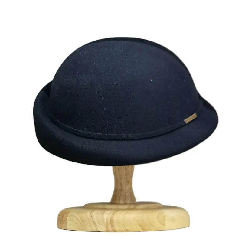100% wełniane czapki dla kobiet francuski styl Beret kapelusz ciepła zimowa czapka typu Beanie damski impreza wyścig sukienka kapelusz do kościoła fascynator Vintage kapelusz — zdjęcie 2