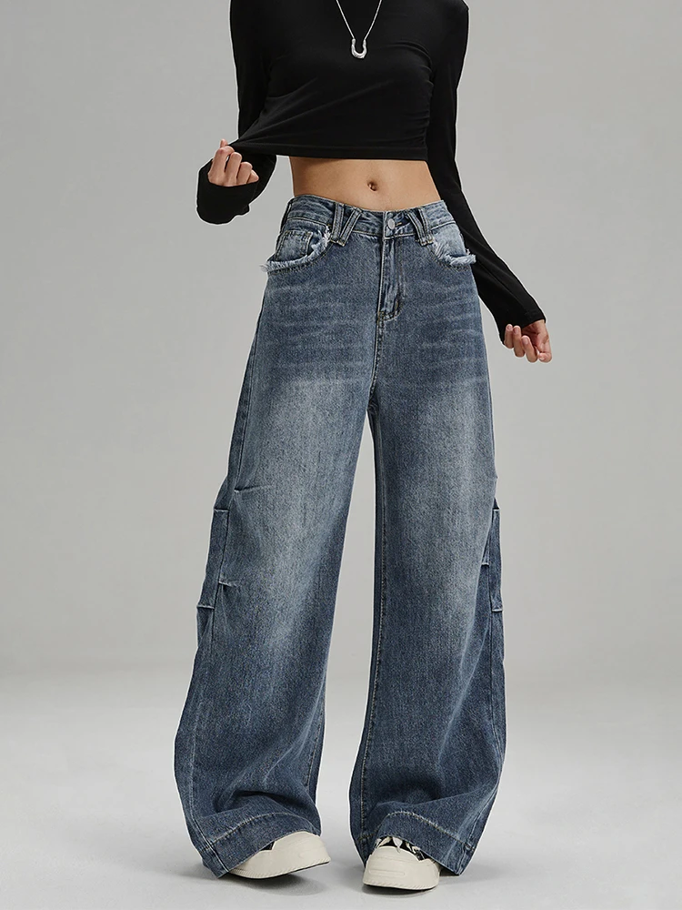 2025 outono inverno feminino americano retro denim calças compridas y2k 2000s baggy jean japonês harajuku masculino jean jeans de alta qualidade