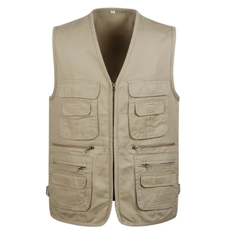 Gilet d'extérieur en verre multi-poches pour homme, veste décontractée pour homme, gilet de travail pour la photographie, document solide, directeur de pêche, journaliste, nouveau, 2024