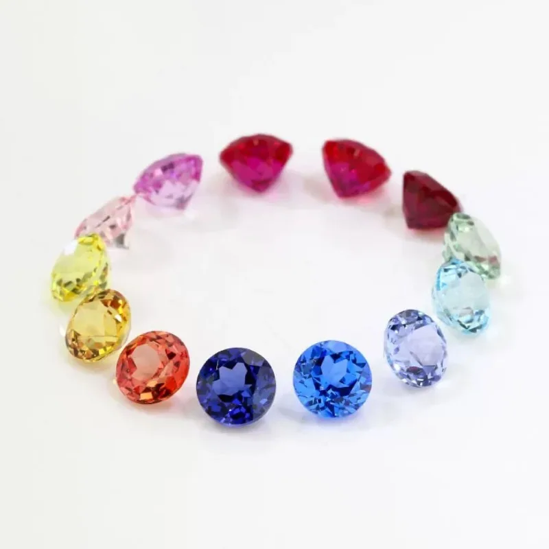 Laborgezüchteter Padparadscha Runder Schliff Rote Lotusfarbe Extrem Glänzende Qualität DIY Ring Halskette Ohrringe Hauptmaterialien Zertifikat – Detail 15