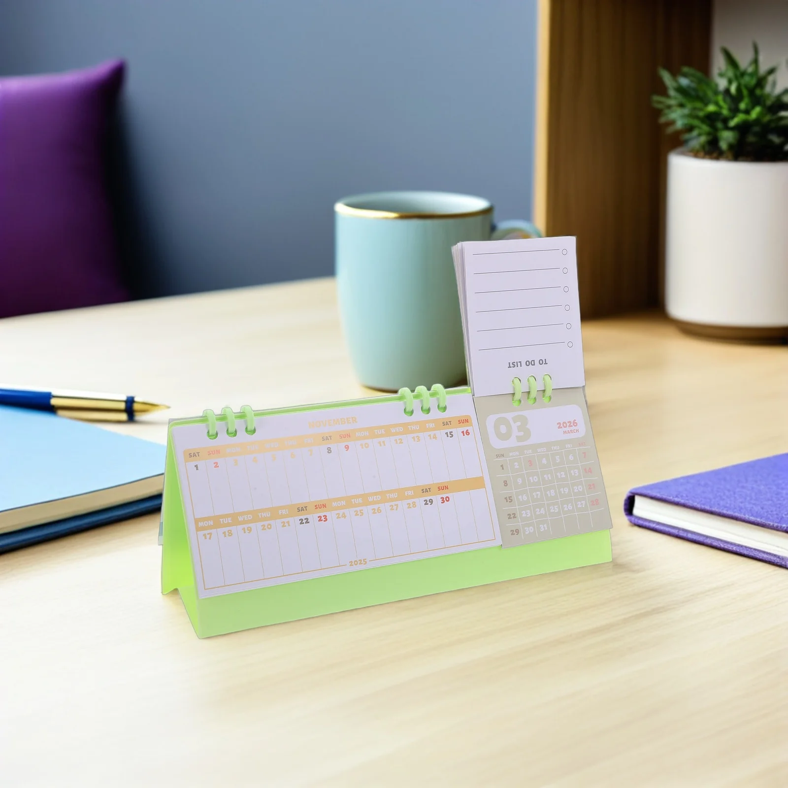 الحد الأدنى أجندة مكتبية /رزنامة مكتبية 2026 سلك مزدوج ملزمة الدائمة الوجه مخطط شهري دفتر أسبوعي منظم يومي مخطط شهري