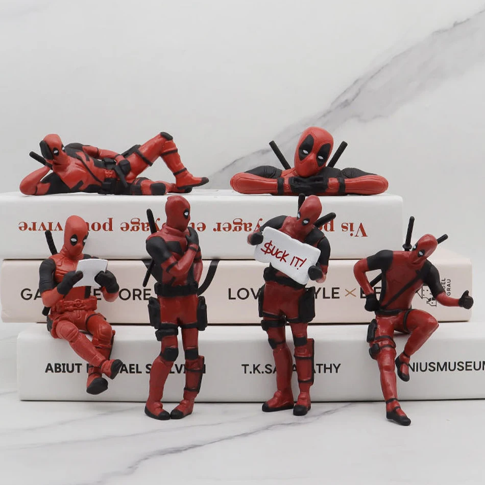 Anime Deadpool 2 Action Figure Sitting lying Posture Model Anime X-Men Mini Doll Decoration Collection Figurine Gifts