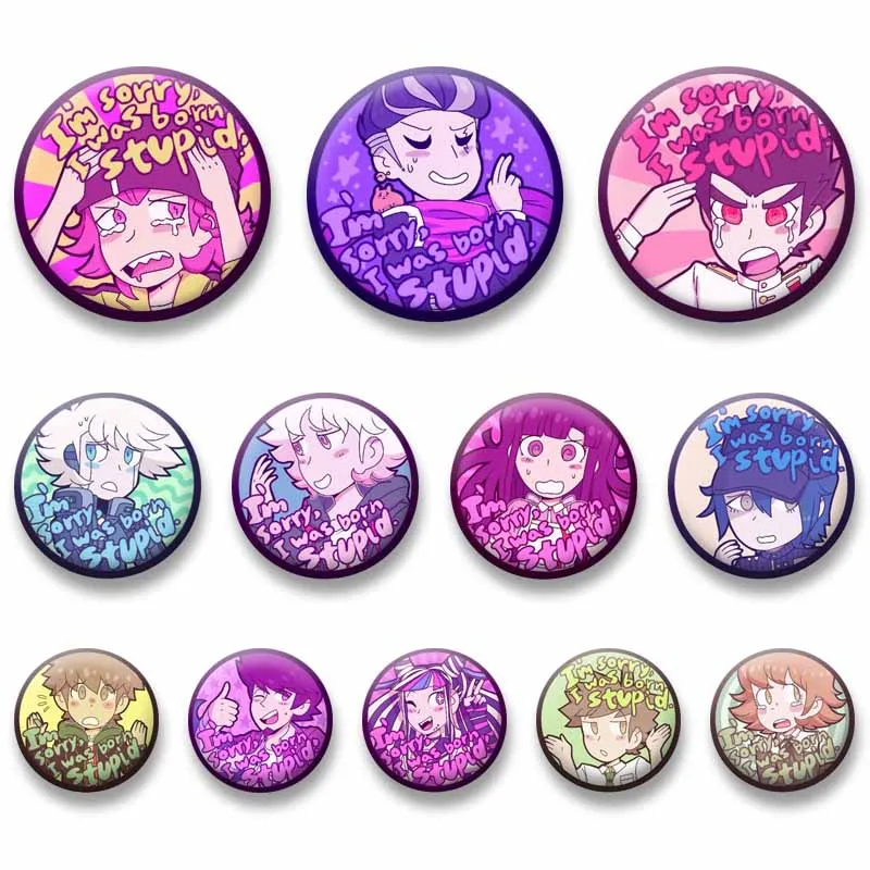 Cartoon Junko Enoshima Makoto Naegi Enamel Pin Game Role Playing Badge Danganronpa Brooch for Backpack Clothes Hat Decor Jewelry