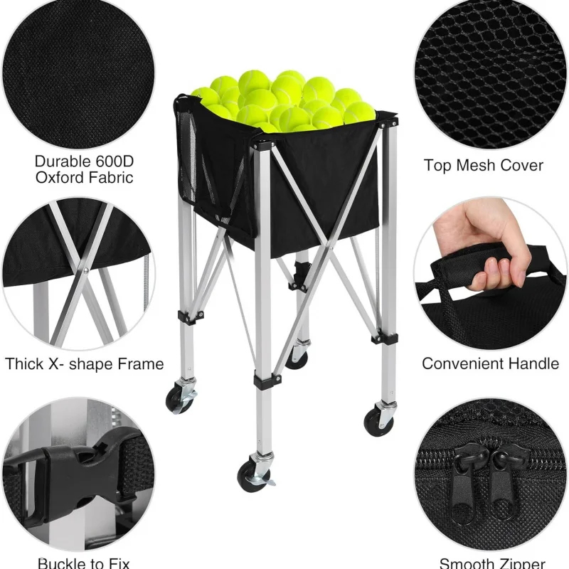 

Portable foldable aluminum alloy tennis cart without a base, dedicated tennis frame foldable tennis ball pickup cart
