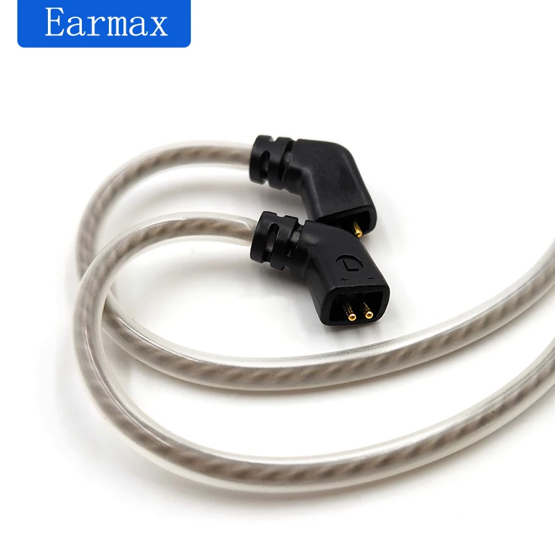 For STM ST1 V90S VX BA5 TINHIFI CA16 C10PRO T1PLUS TRN BA8 Replaceable Silver Plated Headphone Cable 0.78 2 Pin QDC Connector