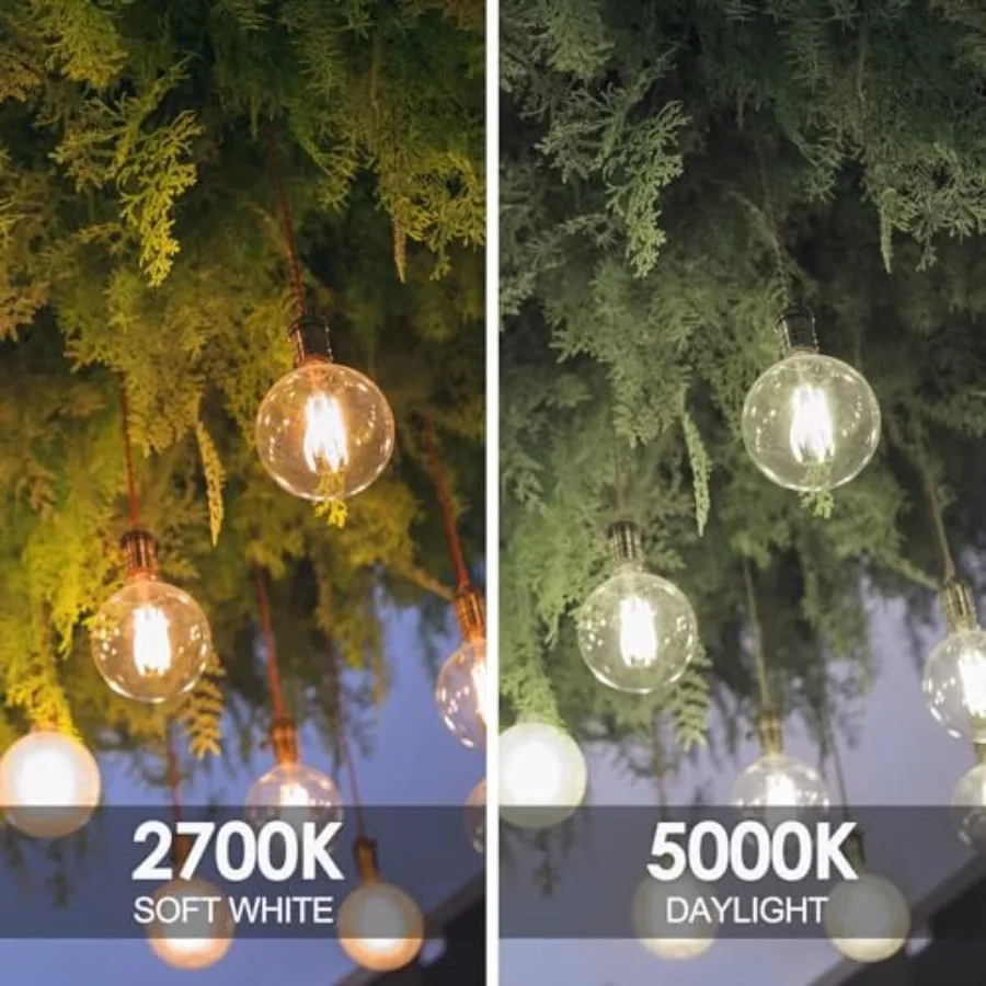 Dimmable LED Edison Light Bulb, G25 G80 Globe Bulb, 60W Equivalent, Daylight, Christmas Light, E26 Standard Base, ETL Listed - view 6