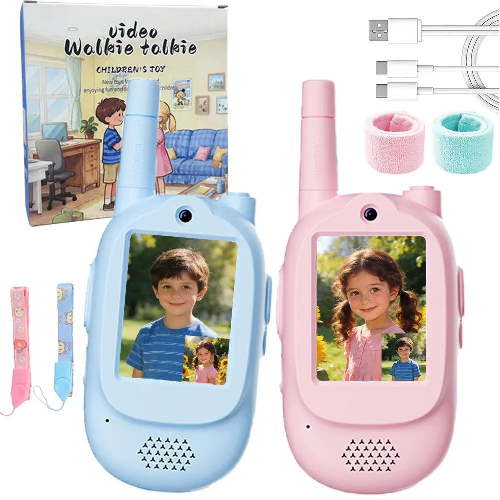Video Walkie Talkies for Kids 2 Pack Video Chat & Voice Changer Walkies Talkies with WatchStraps Outside Gifts for Boys Girl