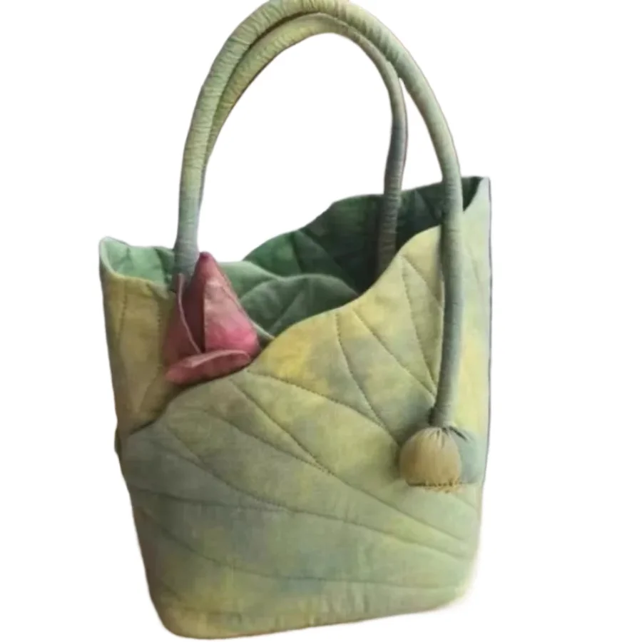 

New fashion niche design foreign-style lotus leaf handbag new Chinese retro style casual versatile single see women's bags