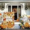 Fall Garden Flag 12.5 x 18 Pumpkin Sunflower Double Sided Burlap jjp