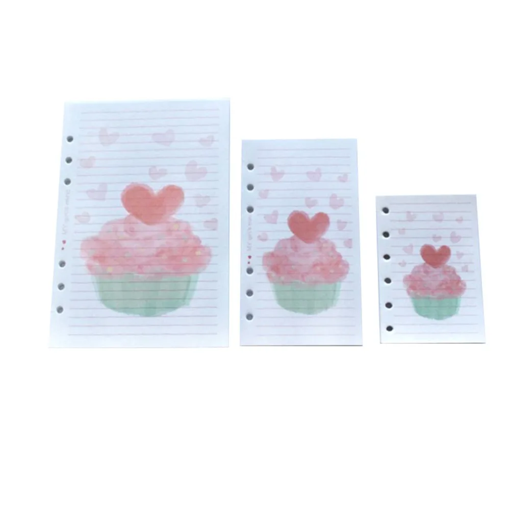 40Sheet A5 A6 A7 Loose-Leaf Refill Paper Cake 6-hole Inner Refill Spiral Binder Paper To Do List Flower