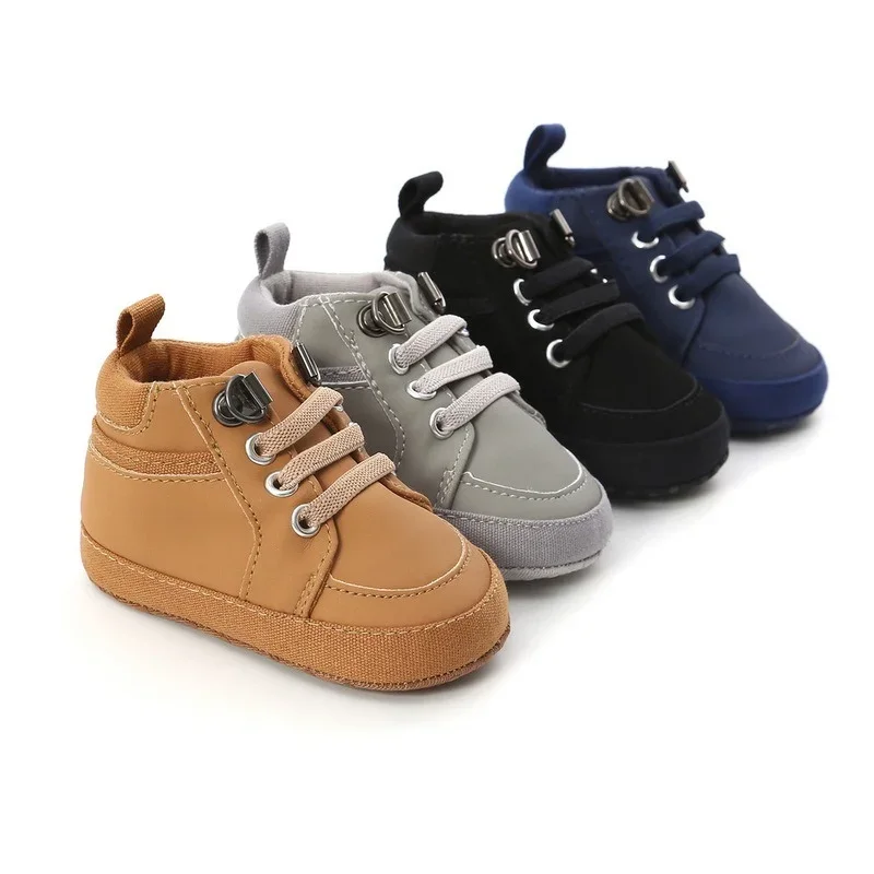 Baby Schoenen Jongen Sneakers Baby Peuter Casual Comfor Katoenen Zool Anti-Slip Pu Eerste Wandelaars Kruipen Wieg Mocassins Schoenen