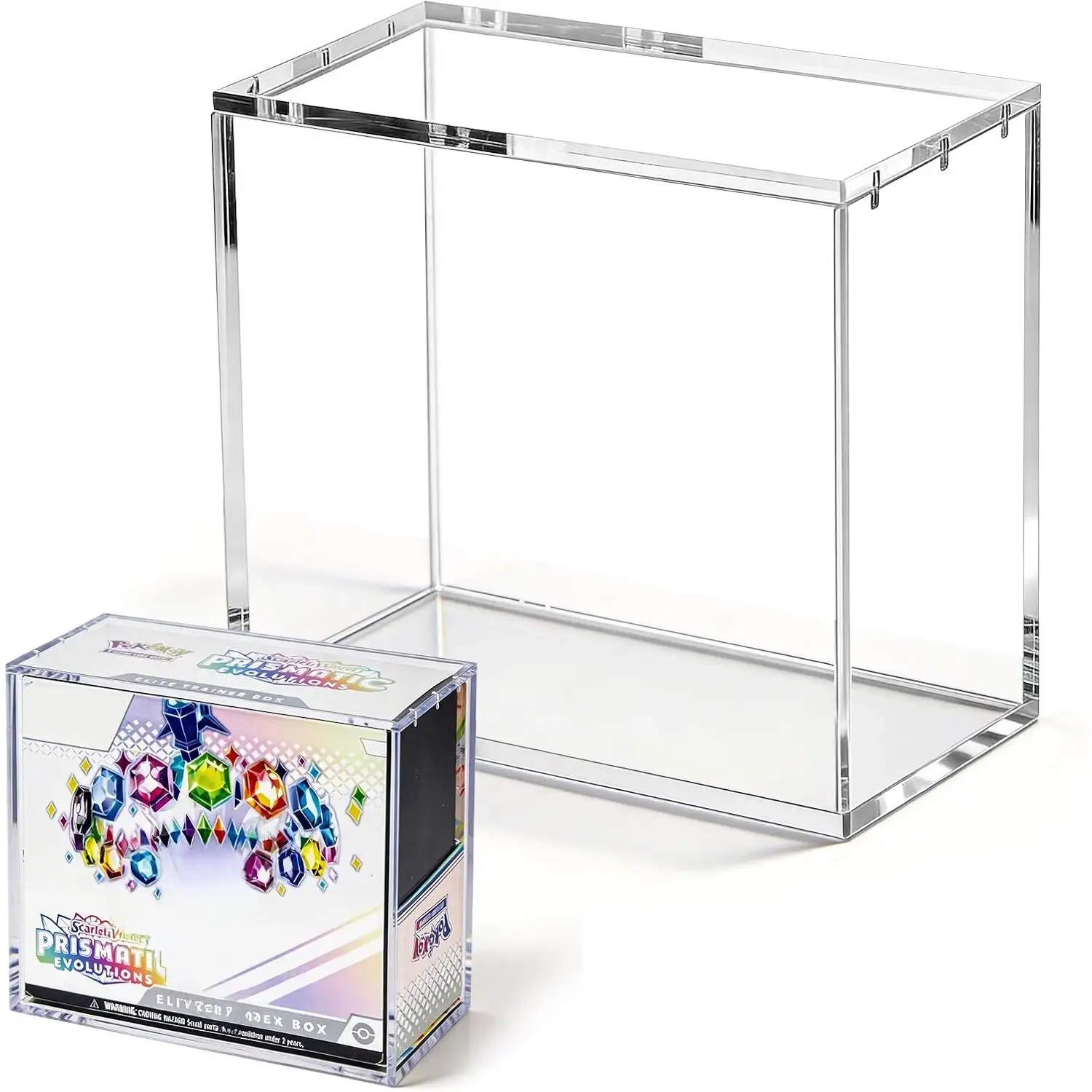 ETB Acrylic Case, 99% UV Block (Protects ETB from Fading) 6Mm X 6Mm X 3Mm Thick Clear Acrylic ETB Display Box with Magnetic Lid - ETB Protector Case for Collectors, UV Resistant, Stackable Design (ETB Not Included)