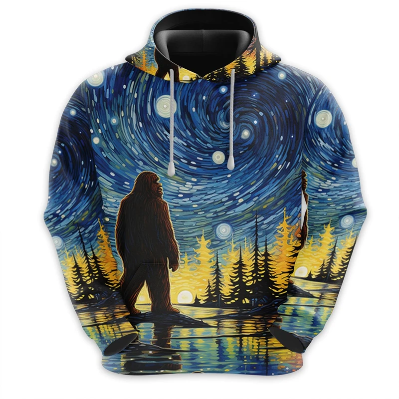 Bigfoot Love Graphic Sweatshirts Harajuku Fashion Sasquatch Hoodies For Men Clothes Big Foot Women Tracksuit Y2k Boy Pullovers