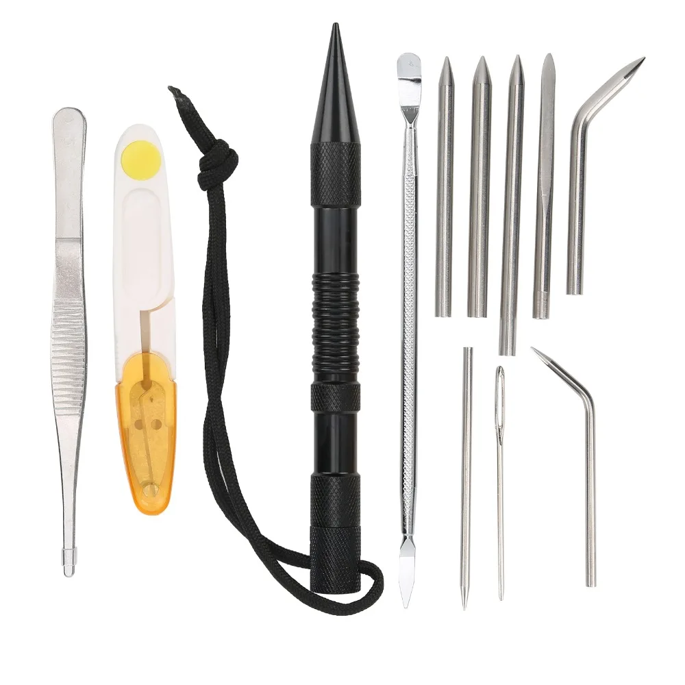 12 Pcs/Set Aluminum Parachute Cord Needles Lightweight Portable Sturdy Lacing Needles Smoothing Paracord Tools Ropes Work