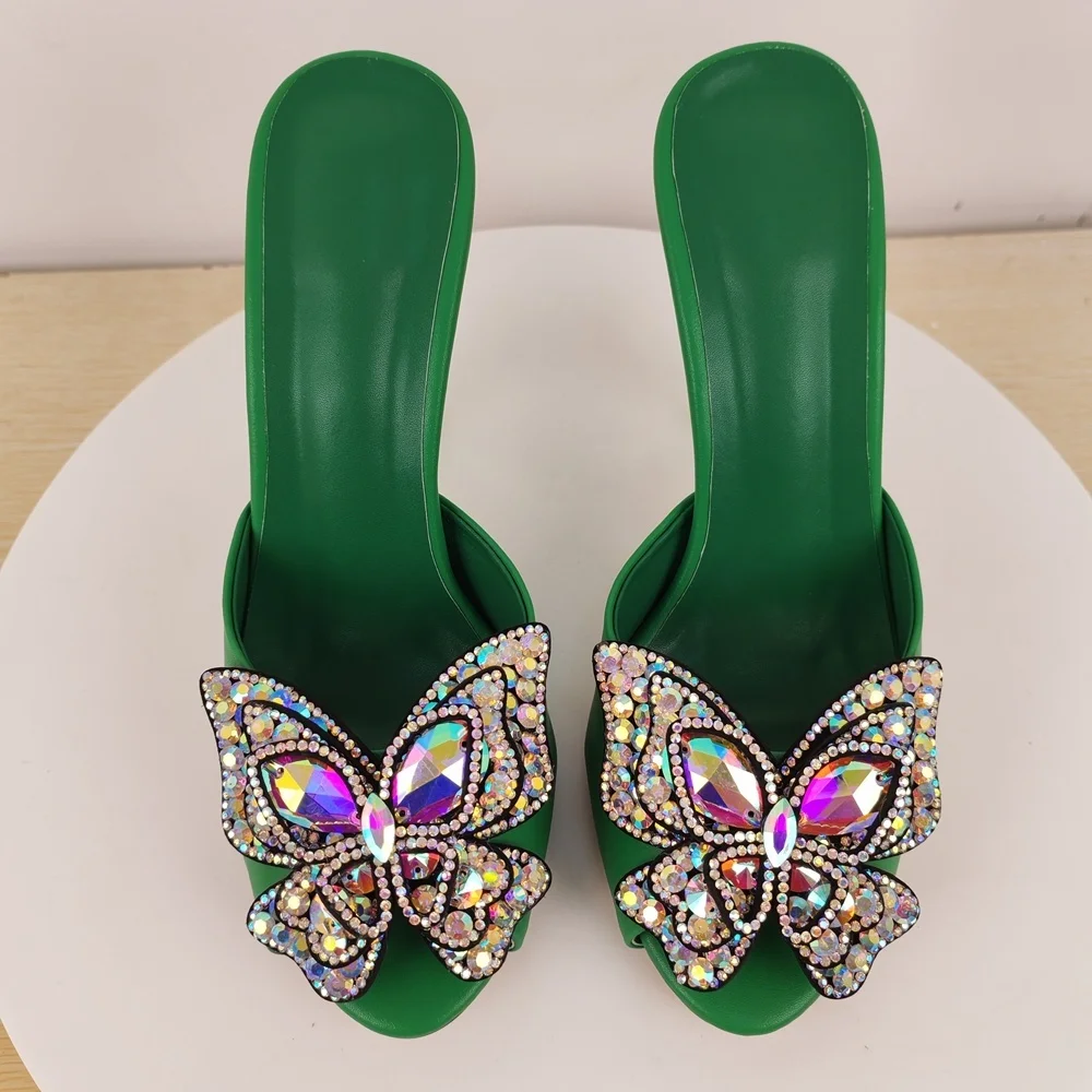 Strass Bogen Runde Kopf Mode High Heel Hausschuhe Schuhe Frauen Zapatos Mujer