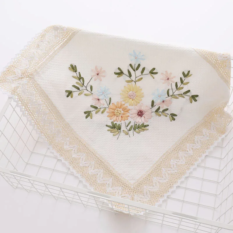 2pcs Simple Fashion Handwork Cover Towels Tea Set Covers Dust and Handkerchiefs