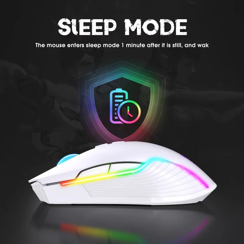 ONIKUMA CW905 Wireless Gaming Mouse 2.4G Wired 3600 DPI RGB Rechargeable 700mAh 7 Button Optical Ergonomic PC Gamer Computer view 5