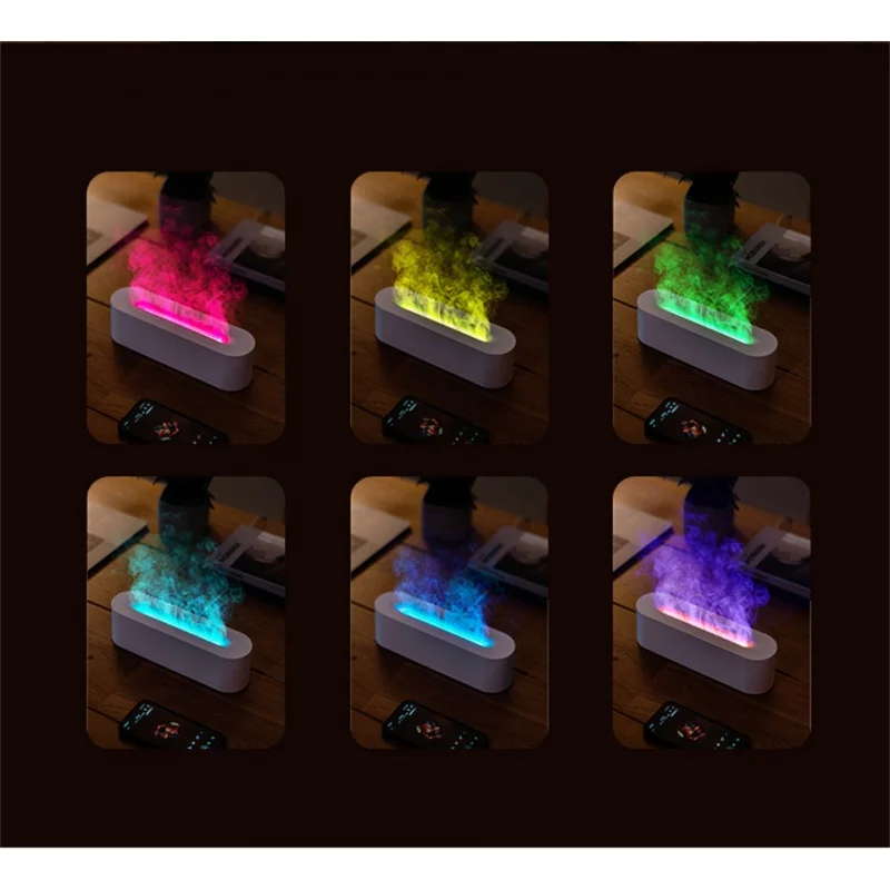 Colorful Flame Air Humidifier Essential Oils Humidifiers Mini Diffuser Switching Atmosphere to Help Sleep Aroma Diffuser