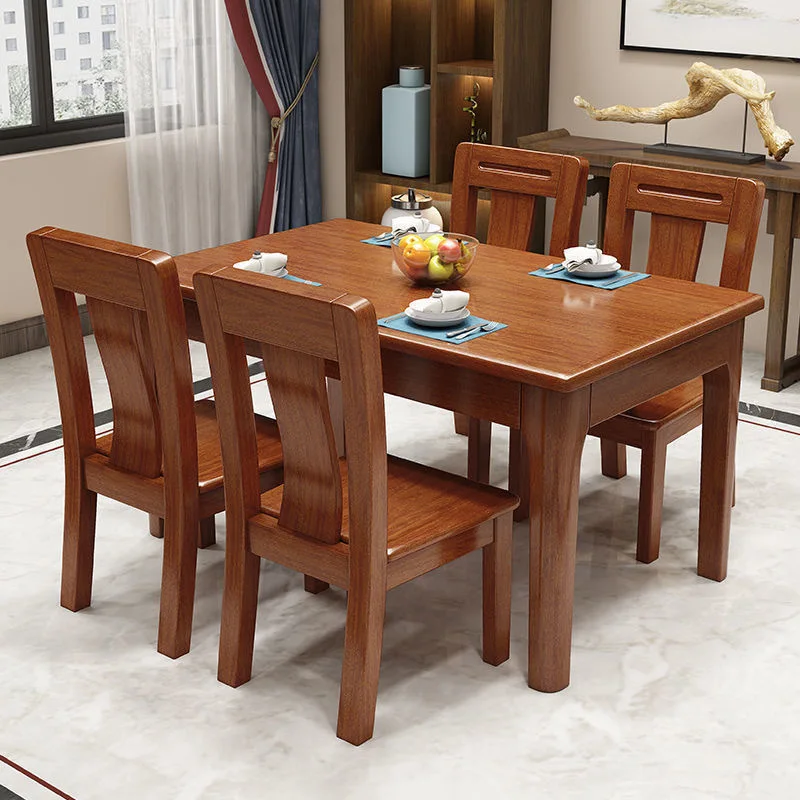 

Walnut solid wood dining table rectangular Chinese-style rtment living room dining table and chairsfurniture factory