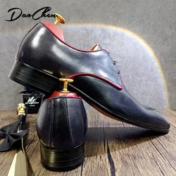 ELEGANT MEN SHOES RED MIX BLACK LACE UP POINTED CASUAL DRESS MAN SHOES BUSINESS OFFICE WEDDING FORMAL LEATHER SHOES MEN