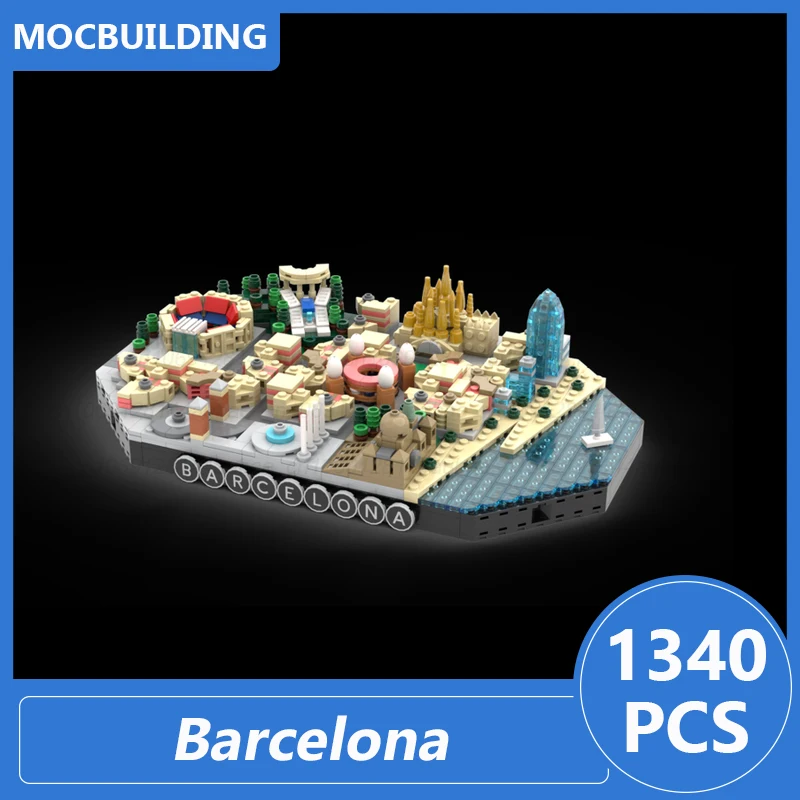 The Most Iconic Landmarks of Barcelona Architecture Moc Building Blocks Diy Assemble Bricks Display Collect Toys Gifts 1340PCS