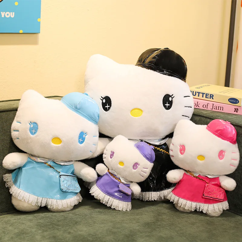 Sanrio 65cm pelúcia kawaii olá kitty boneca com saia perfumada grande brinquedo de pelúcia para crianças aniversário presente de natal atacado