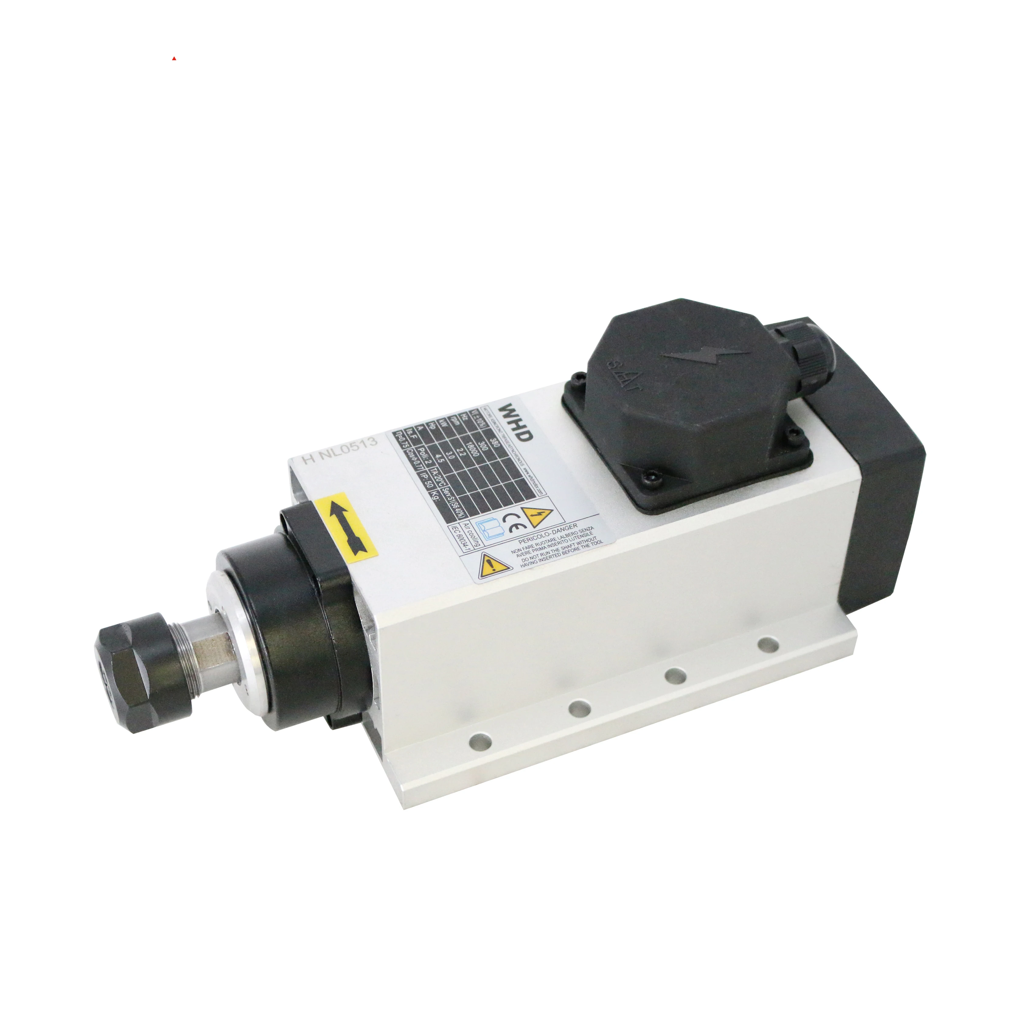 

2.2KW Air-Cooled ER20 Square Spindle Motor 4 Bearings 220V/380V CNC Router Engraving Machine BT30/BT40 Nose Joint For Turning