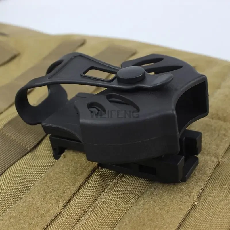 전술 Molle 수갑 케이스 경찰 족쇄 홀스터 수갑 홀더 주머니 360도 회전 Molle 벨트 클립