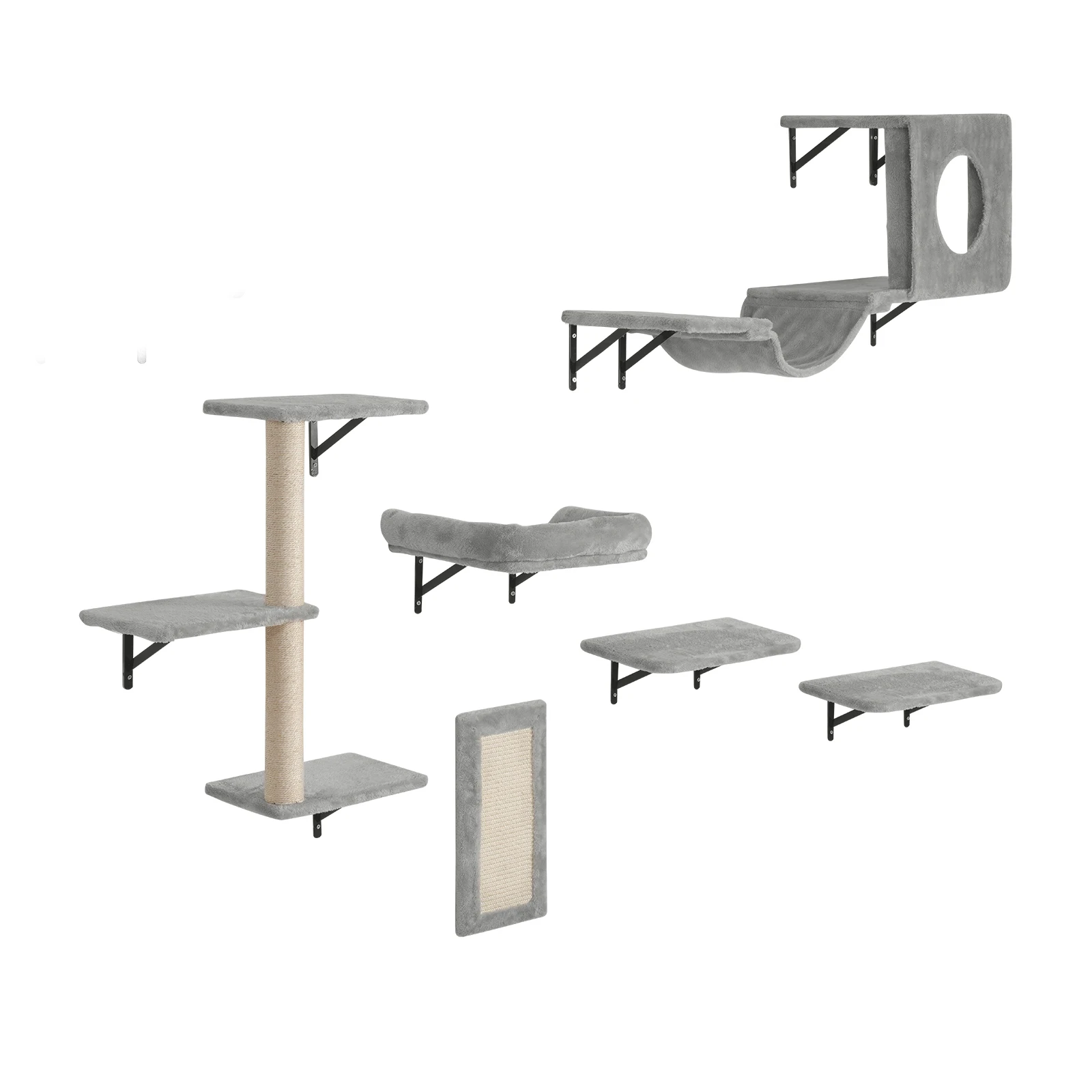 6-Piece Premium Wall Cat Playground 1