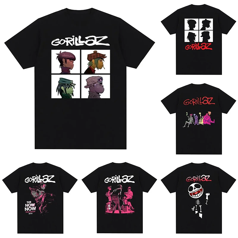 

Music Band Gorillazs Punk Rock Print T Shirt 90s Casual Fashion Short Sleeve T Shirt Unisex