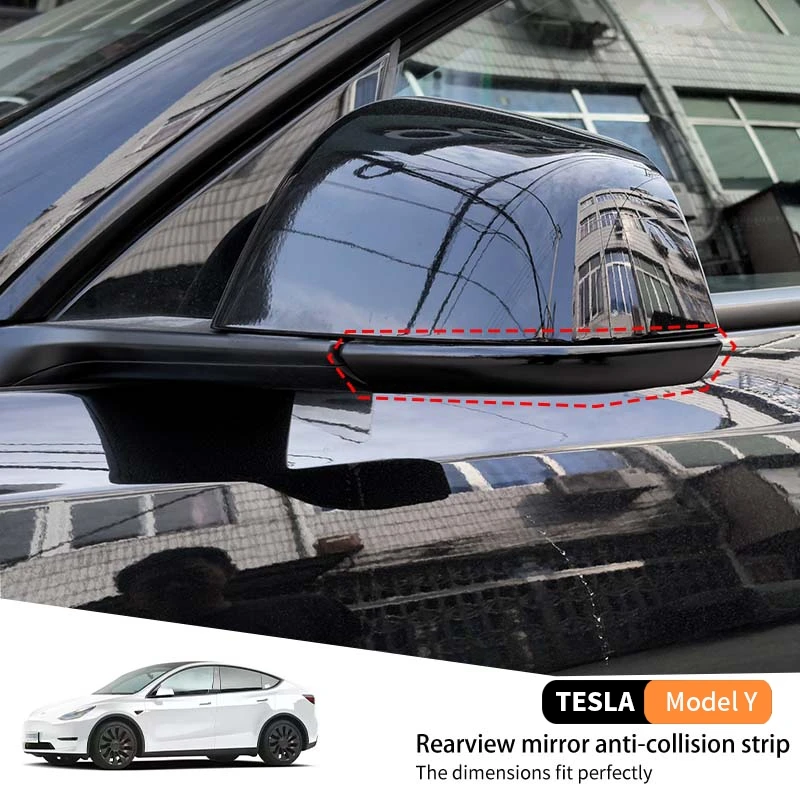

For Tesla Model Y Car Door Rearview Mirror Anti-collision Strip Protector Cover Scratch Wear resistant Exterior Accessories