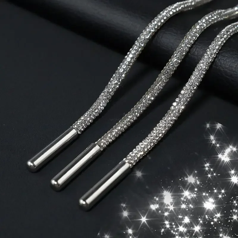 1개 라인스톤 신발끈 고급 레인보우 다이아몬드 신발끈 스니커즈 끈 신발 라운드 신발끈 100/120/140/160CM DIY 끈