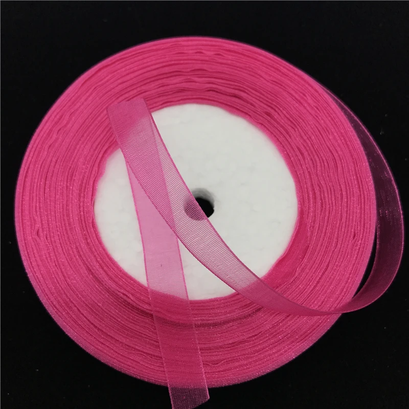 50 Yards 10mm Organza Ribbon for Handmade Bow Craft Wedding Christmas Decoration DIY Card Gift Wrapping