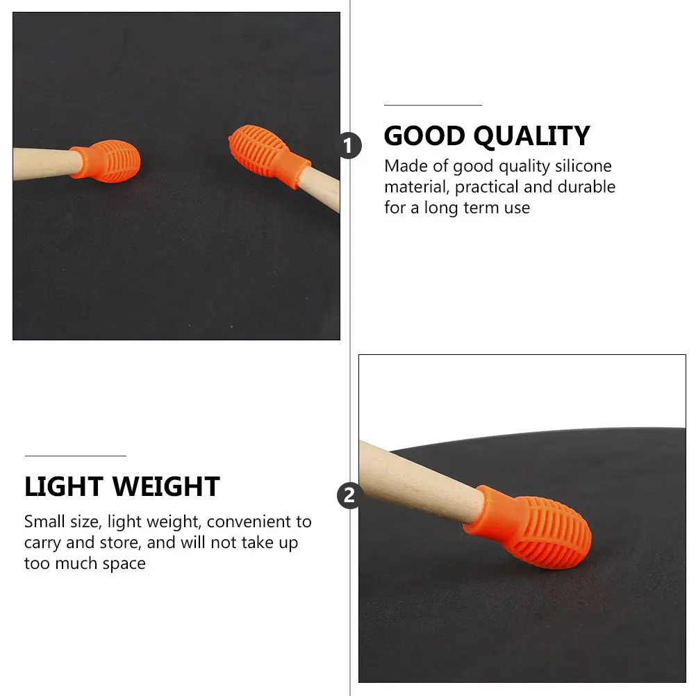 

4pcs Silicone Drumstick Protectors Portable Covers For Sticks Silent Practice Tips Elastic Drum Accessories Beginner Drum