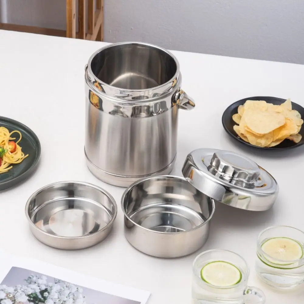 

1.3/1.9L Thermos Lunch Box Large Capacity Leakproof Food Storage Containers with Handle Stainless Steel Insulated LunchBox