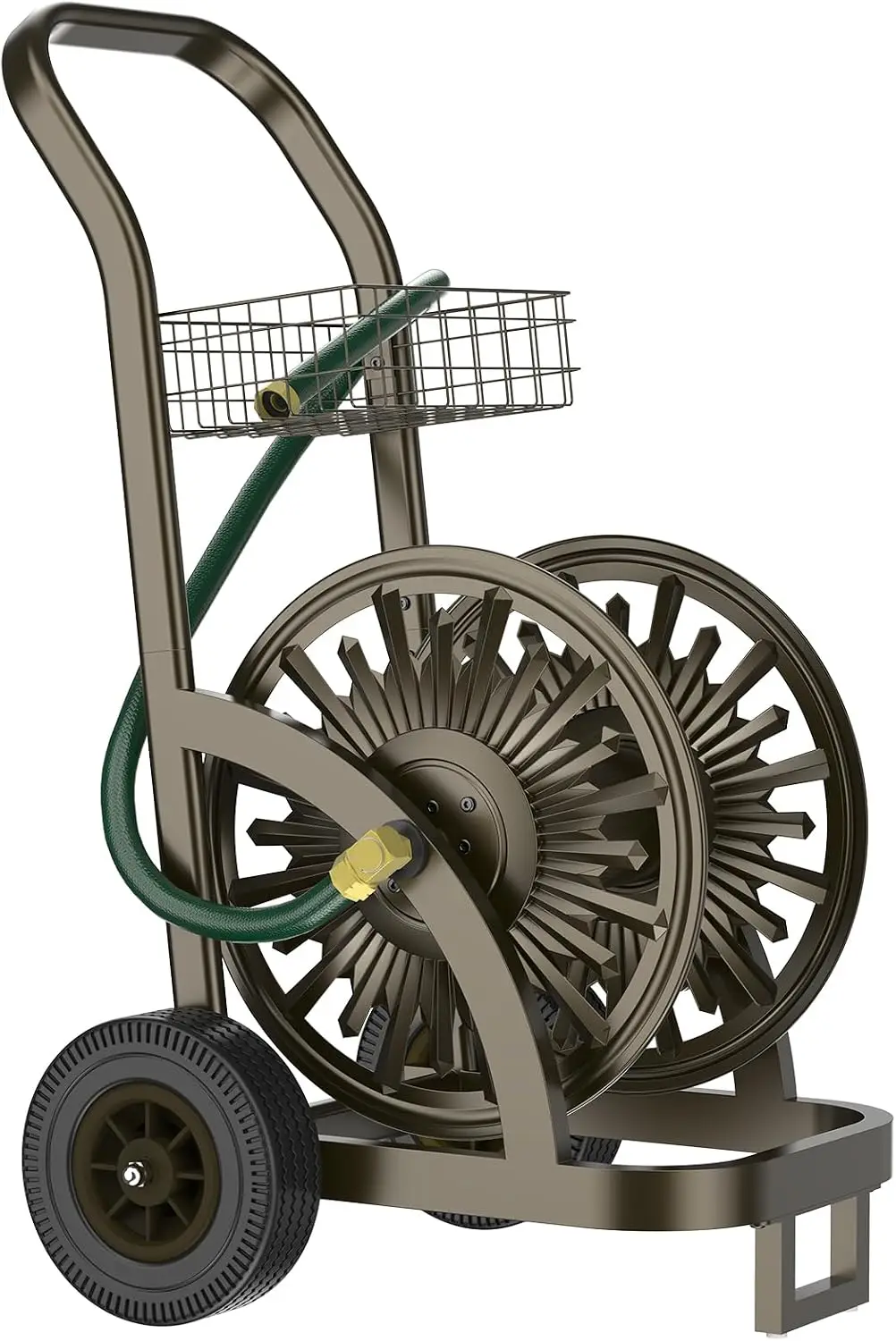 Steel Garden Hose Reel Cart Heavy Duty Wheels