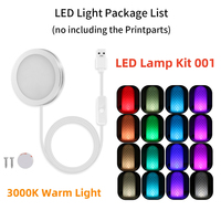 For Bambu Lab Led Lamp Kit Adjustable Light Kit LED Light Parts Hardware DIY Model 16 Color RGB Night Light 3D Printer Accessory