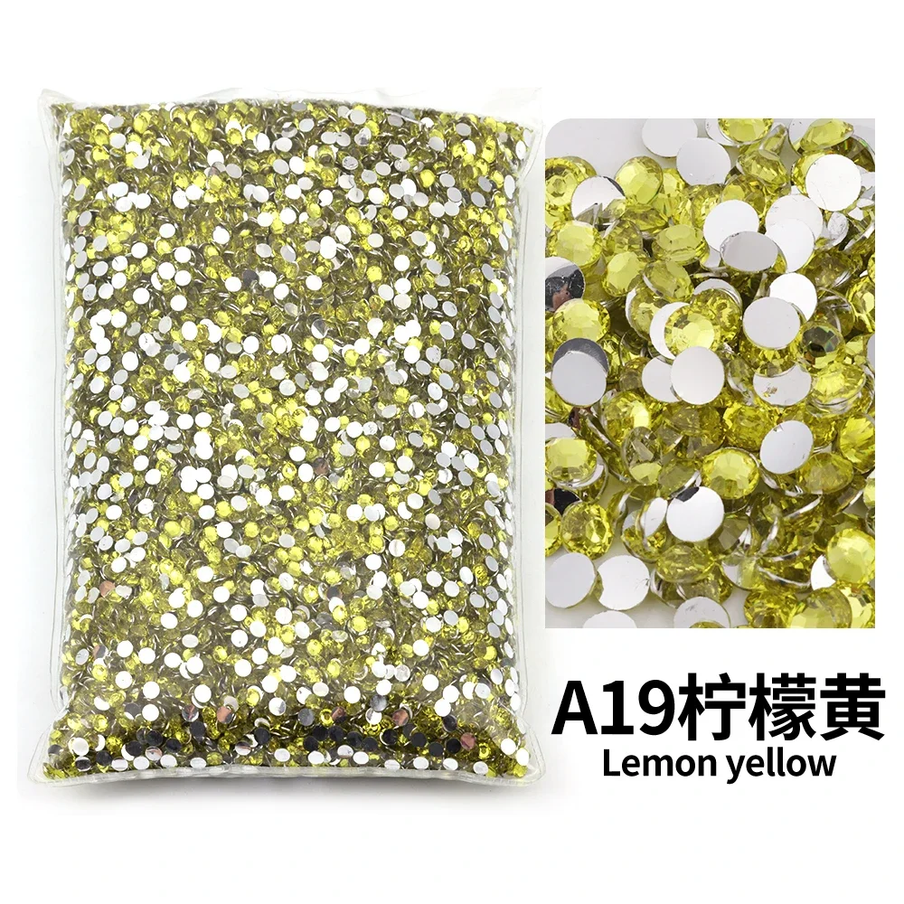 Citrin 2mm, 3mm, 4mm, 5mm, 6mm Großes Paket Harz Nicht Hot Fix Strasssteine Bulk Großhandel Flache Kristalle Nagel Diy Glitter Stein