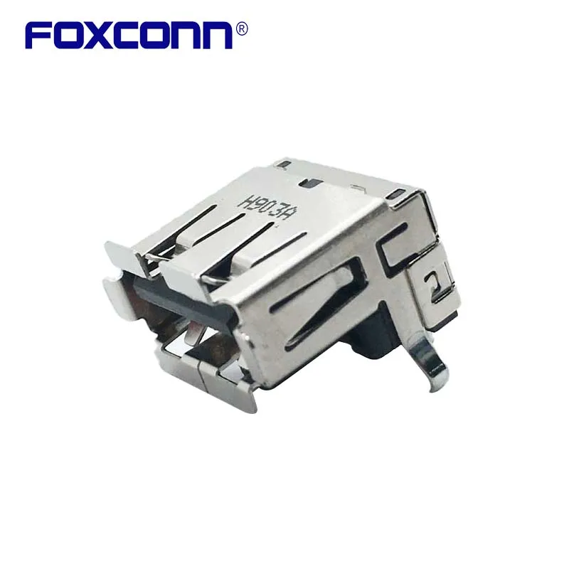 Foxconn UB11153-4K1-4F Single Layer Flanging 90 Degree Bend Foot Elevated type USB2.0 4Pin