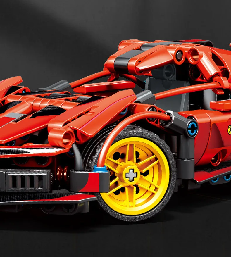 Technischer 1:18 Maßstab Supersportwagen-Bausatz Apolloes Project EVO Super Sport Auto Rückziehfahrzeug Konstruktions-Bausteine Spielzeug – Detail 5