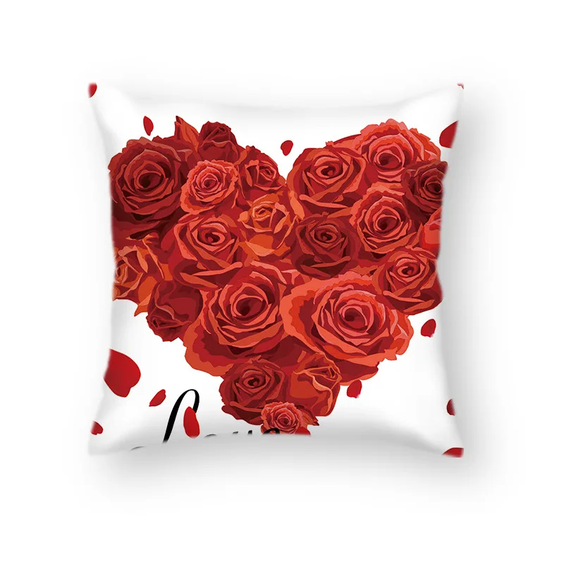 Valentine Decor Heart Pillow Cover Home Decor Heart Shape Design Soft Polyester Material Customizable Sizes Concealed Zipper