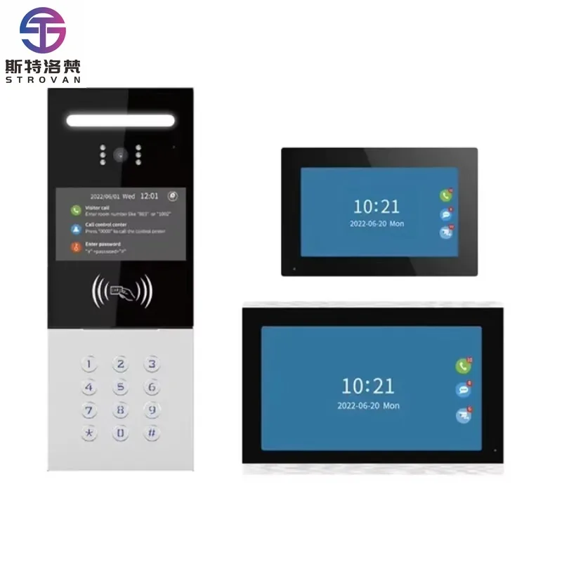 다세대 주택 및 건물 인터콤 시스템용 IP 비디오 도어 스테이션 최대 254개 유닛 7인치 터치
