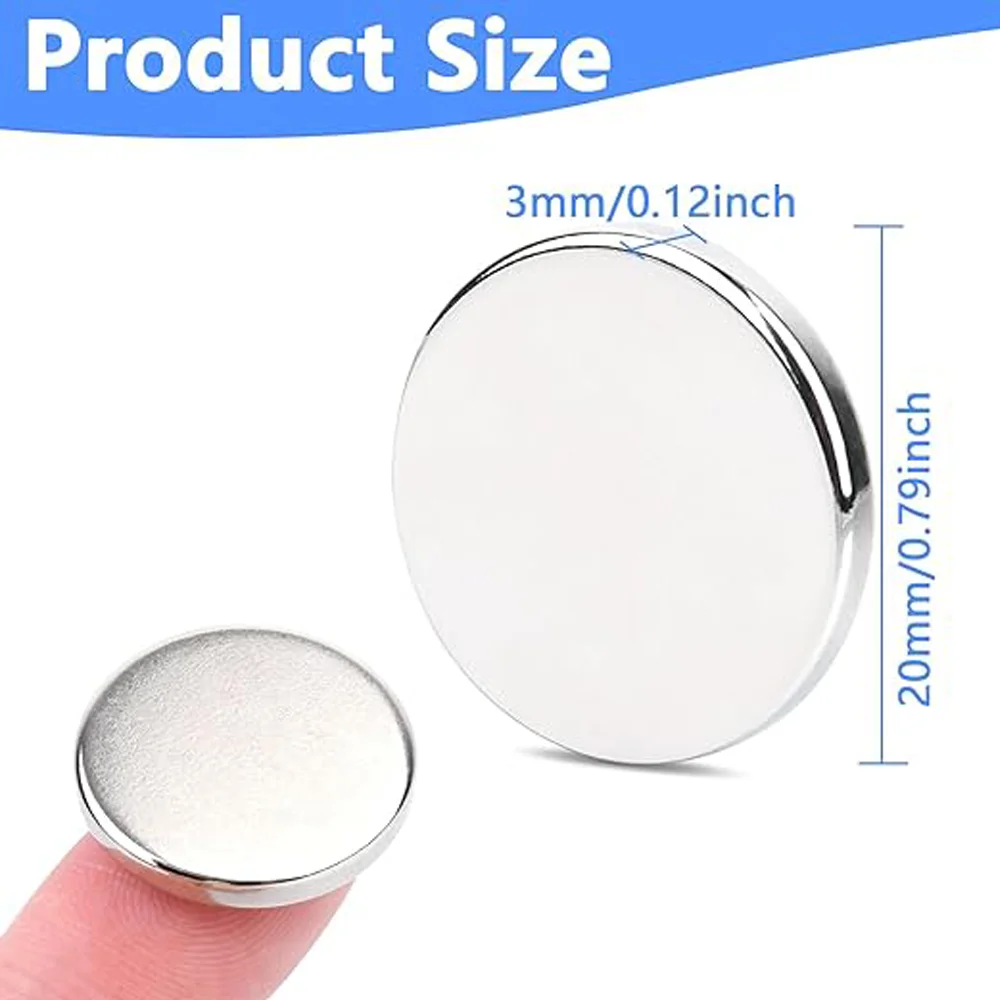 20x3 مللي متر مغناطيس النيوديميوم القوي ، 25 قطعة مغناطيس الأرض النادرة مغناطيس القرص المستديرة الثقيلة ، مغناطيس الثلاجة المستديرة الصغيرة للحرف اليدوية