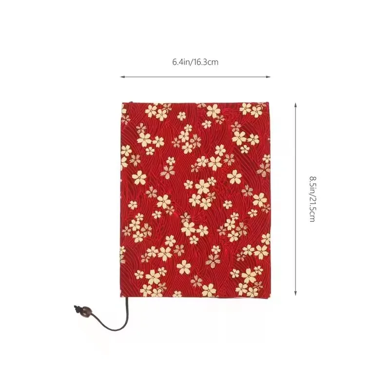 A5 Notebook Handmade Fabric Book Cover for Adjustable & Elastic Closure, Decorative Protective Sleeve for Journal, Textbook