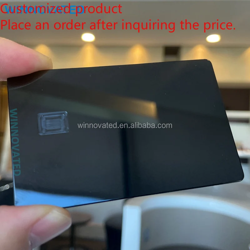 Customized product Factory Price Customizes Blank 0.8MM Black NFC Metal Business Card