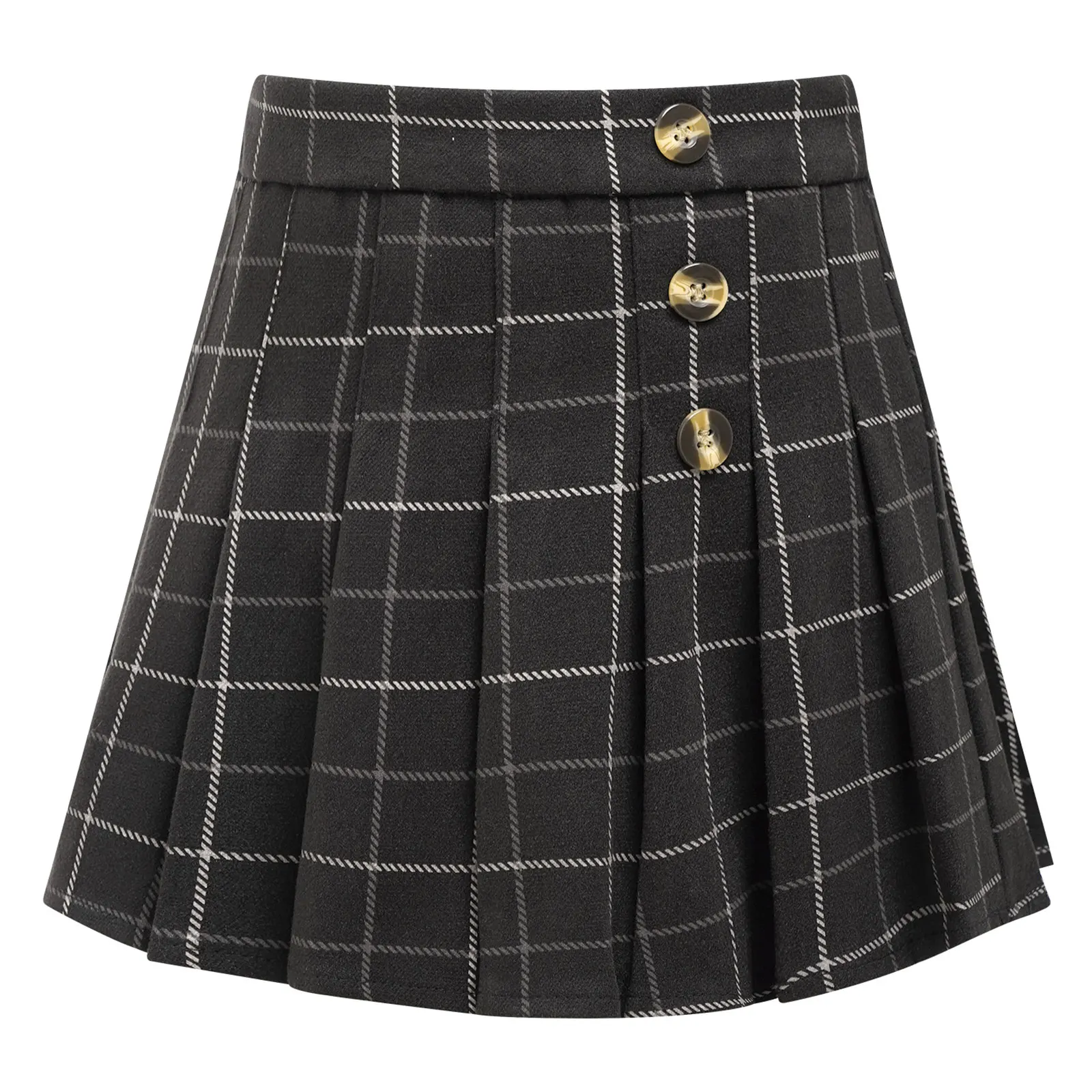 Kids Girls Pleated Skirt Casual Japanese School Student Uniform Dresses A-Line Plaid Sailor Suit Short Skirts Party Streetwear