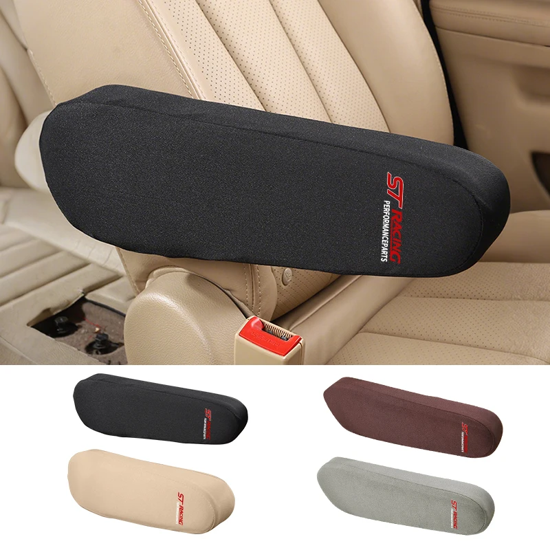 Car Seat Armrest Protector Cover Fabric Elbow Support Case Accessories For Ford ST Racing RS S Mustang Kuga Fiesta Fusion