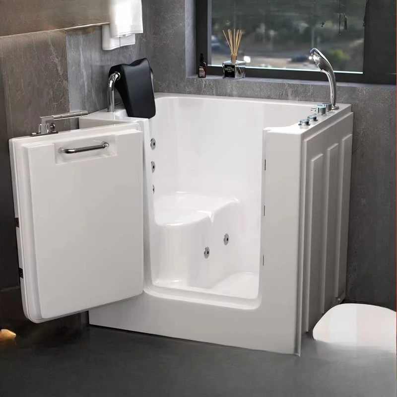 Elderly walk-in bathtub household small apartment barrier-free side door massage constant temperature luxury configuration