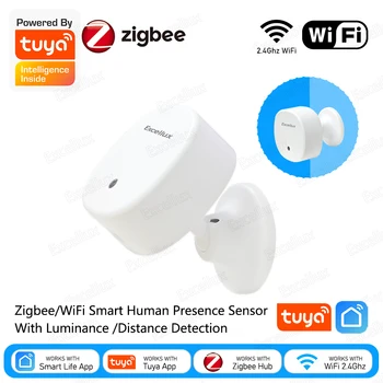 Wifi/ZigBee 3,0 mmWave Bewegungssensor für menschliche Anwesenheit mit Beleuchtungsstärke/Entfernungserkennung Tuya Smart Life Home Automation